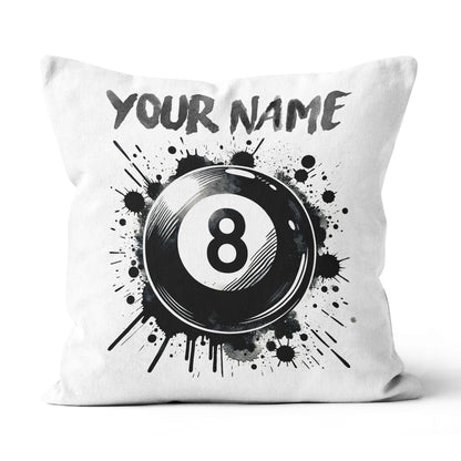 Personalized 8 Ball Pool White Pillow Custom Billiard Throw Pillows TDM0810