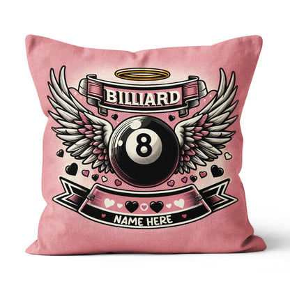 Personalized 8 Ball Pool With Wings Pillow Best Billiard Valentine Gifts TDM0885