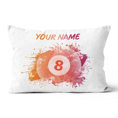 Customized 8 Ball Pool Painted Pillow, Billiard Throw Pillows Gifts TDM0809