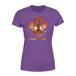 Custom dog's name dog paws mom autumn halloween personalized gift - Standard Women's T-shirt