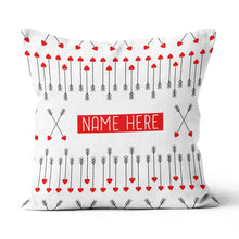 Load image into Gallery viewer, Cute Archery Arrow Custom Name White Pillows, Best Valentine Gifts Ideas TDM0914