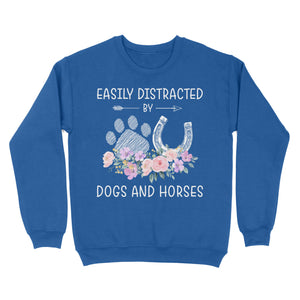 Easily Distracted By Dogs And Horses D06 NQS3122 Sweatshirt