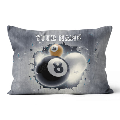 Personalized Abstract Billiard Balls Throw Pillow, Billiard Pillow Gifts TDM0789