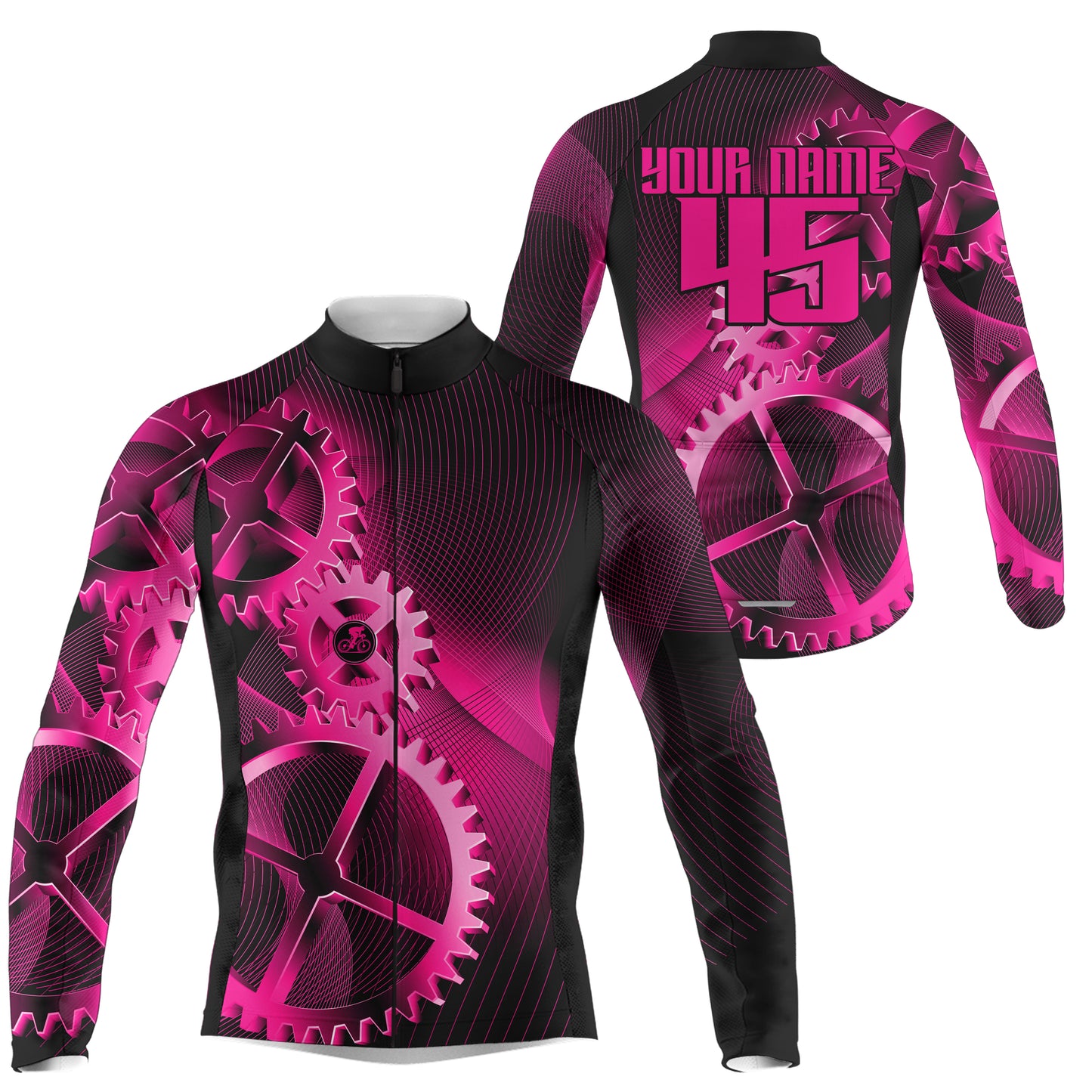 Custom Cycling Jersey Sprocket Mountain Bike Cycle Racing Bicycling Shirt Road Biking - Pink| NMS834