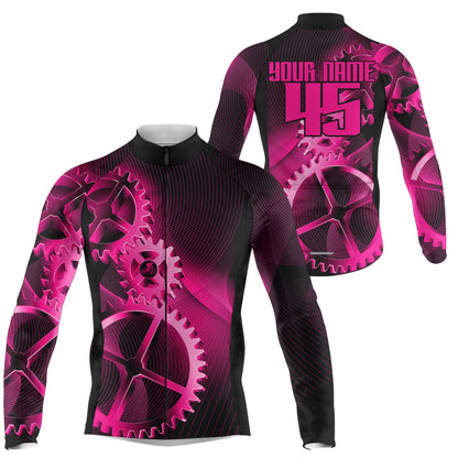 Custom Cycling Jersey Sprocket Mountain Bike Cycle Racing Bicycling Shirt Road Biking - Pink| NMS834