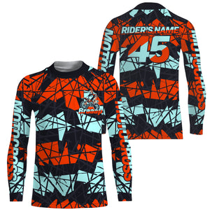 Personalized jersey Motocross kid&adult dirt bike blue MX racing UPF30+ motorcycle shirt PDT16