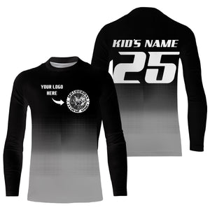 Custom logo motorcycle racing jersey UPF30+ adult kid black motocross off-Road dirtbike riders NMS1017