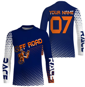 Off-road race custom motocross jersey blue UPF30+ men women kid dirt bike racing motorcycle shirt NMS992