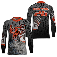 Load image into Gallery viewer, Personalized motocross jersey skeleton skull UPF30+ dirt bike racing long sleeves kid adult bikers NMS1047