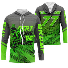 Load image into Gallery viewer, Kid adult custom motocross jersey green UPF30+ dirt bike MX racing Dirt More Ride More off-road NMS976