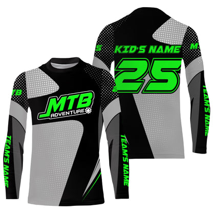 Custom black kid adult MTB gear Lightweight UPF30+ sun shirt Mountain bike shirt Cycling racewear| SLC112