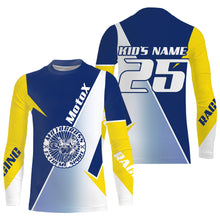 Load image into Gallery viewer, MX personalized dirt bike racing jersey yellow blue shirt men women kid UPF30+ off-road motorcycle PDT89