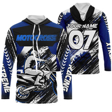 Load image into Gallery viewer, Blue custom Motocross jersey UV protective MX shirt for kid men women dirt bike racing racewear PDT65