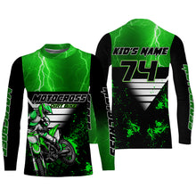 Load image into Gallery viewer, Xtreme dirt bike custom green MX jersey UPF30+ kid men women Motocross racing motorcycle shirt PDT68