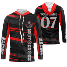 Load image into Gallery viewer, Personalized kids men women red MX jersey UPF30+ Motocross for life racing biker off-road shirt PDT64