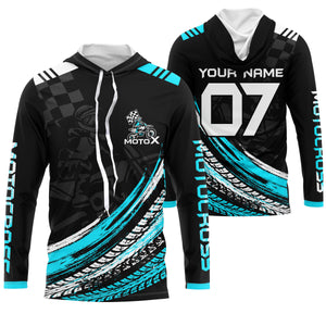 Xtreme blue dirt bike for adult kid youth custom MX jersey UV protective motorcycle riding shirt PDT77