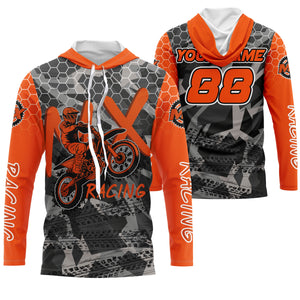 Personalized UPF30+ youth kid adult Motocross jersey extreme biker MX racing off-road shirt PDT66