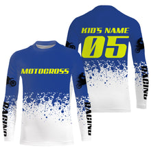 Load image into Gallery viewer, Custom motocross jersey blue dirt bike UPF30+ kids men women racing enduro motorcycle off-road NMS1031