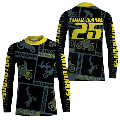 Kid adult youth Motocross jersey UPF30+ MX racing blue off-road shirt dirt bike extreme motorcycle PDT113