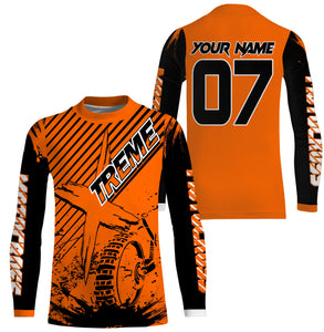 Custom orange MX jersey shirt UV protective extreme kid adult motocross bike racing motorcycle PDT37