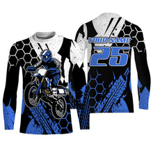 Load image into Gallery viewer, Custom jersey for dirt bike UPF30+ kid men women blue Motocross racing extreme off-road motorcycle PDT99