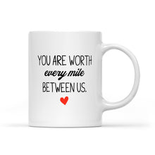 Load image into Gallery viewer, Long Distance Custom Location Coffee Mugs Miss You Goodbye Gift For Him Mile Between Us Mug
