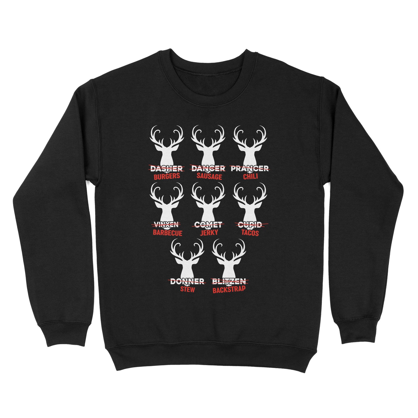 Funny Christmas Reindeer Hunter Shirt, Deer Hunter Gift D02 NQS2460 Standard Crew Neck Sweatshirt