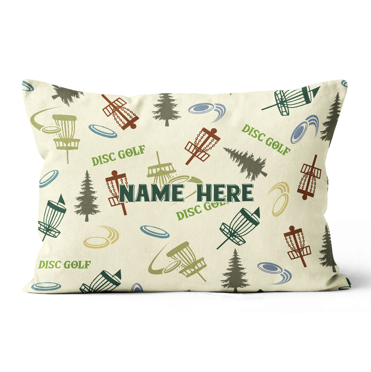 Colorful Disc Golf Pattern Custom Pillow Personalized Disc Golf Gifts LDT1195