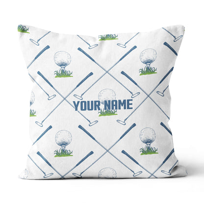Golf Putter And Ball Custom Golf Throw Pillow Personalized Golfing Gifts LDT1094