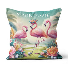 Load image into Gallery viewer, Golf Flamingo Tropical Custom Pillow Personalized Golf Gifts For Golfer LDT1171