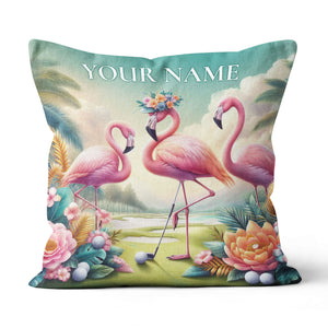 Golf Flamingo Tropical Custom Pillow Personalized Golf Gifts For Golfer LDT1171