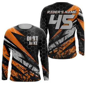 Personalized Motocross jersey kid men women UPF30+ off-road dirt bike orange MX racing shirt PDT265