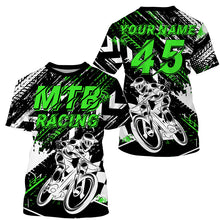 Load image into Gallery viewer, MTB riding jersey adult kids UPF30+ green mountain bike downhill cycling shirt for boys girls| SLC245