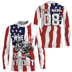 American Motocross Jersey Personalized UPF30+ When in Doubt Throttle It out Dirt Bike MX Racing NMS1169