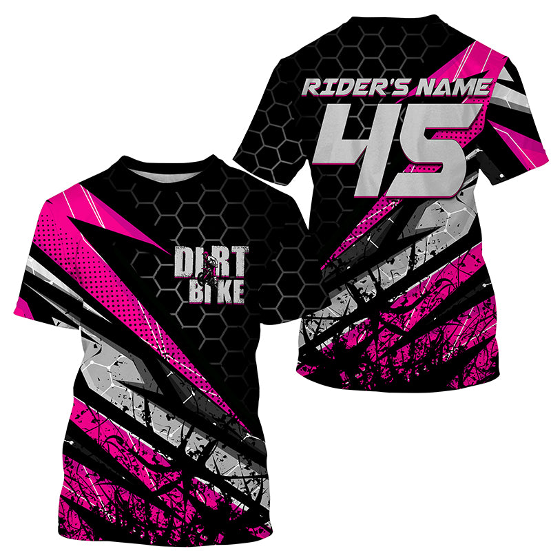  Customized Number Name MX Riding Jersey Kids Men Women  Motocross Racing UPF30+ Dirt Bike Off-Road Shirt PDT154 : Automotive