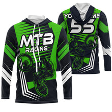 Load image into Gallery viewer, Mountain bike shirt kids UPF30+ MTB jersey for boys girls Green downhill shirt mens cycling gear| SLC247