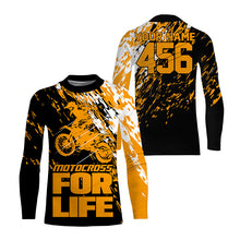 Load image into Gallery viewer, Personalized Dirt Bike Jersey UPF30+ Orange Motocross for Life MX Racing Off-Road Motorcycle NMS1242