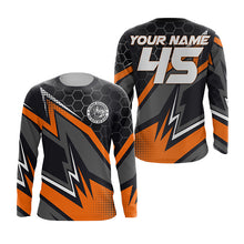 Load image into Gallery viewer, Orange Extreme Motocross Personalized Jersey UPF30+ No Guts No Glory Dirt Bike MX Racing Shirt NMS1173