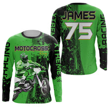 Load image into Gallery viewer, Custom Motocross Jersey Kid Men Women UV Protective Green MX Biker Racing Xtreme Motorcycle Shirt PDT384