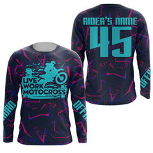 Load image into Gallery viewer, Personalized Jersey Live Work Motocross UPF30+ Kid Adult MX Racing Dirt Bike Long Sleeves NMS1208