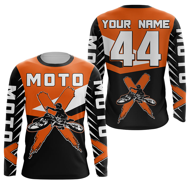 Custom dirt bike kid women men jersey UPF30+ extreme Motocross racing orange motorcycle shirt PDT320