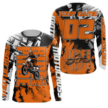 Load image into Gallery viewer, Ride With Pride Personalized Motocross Jersey UPF30+ Orange Kid Adult MX Racing Off-road Dirt Bike NMS1192