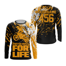 Load image into Gallery viewer, Personalized Dirt Bike Jersey UPF30+ Orange Motocross for Life MX Racing Off-Road Motorcycle NMS1242