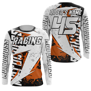 Dirt bike jersey custom Motocross kid women men UPF30+ extreme racing orange motorcycle shirt PDT305