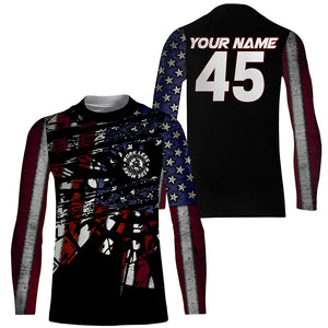 Patriotic Personalized Motocross Jersey UPF30+ No Guts No Glory American MX Racing Dirt Bike NMS1206