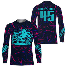 Load image into Gallery viewer, Personalized Jersey Live Work Motocross UPF30+ Kid Adult MX Racing Dirt Bike Long Sleeves NMS1208