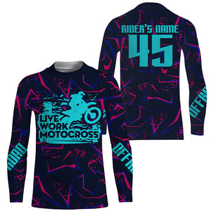 Personalized Jersey Live Work Motocross UPF30+ Kid Adult MX Racing Dirt Bike Long Sleeves NMS1208