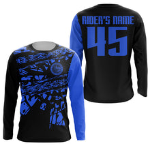 Load image into Gallery viewer, Kid&amp;Adult Personalized Motocross Jersey UPF30+ No Guts No Glory MX Racing Blue Dirt Bike NMS1205
