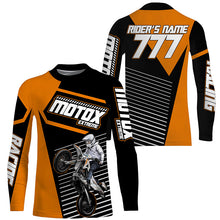 Load image into Gallery viewer, Personalized MotoX Jersey UPF30+ Orange Dirt Bike Racing Motocross Off-Road Motorcycle Shirt NMS1220