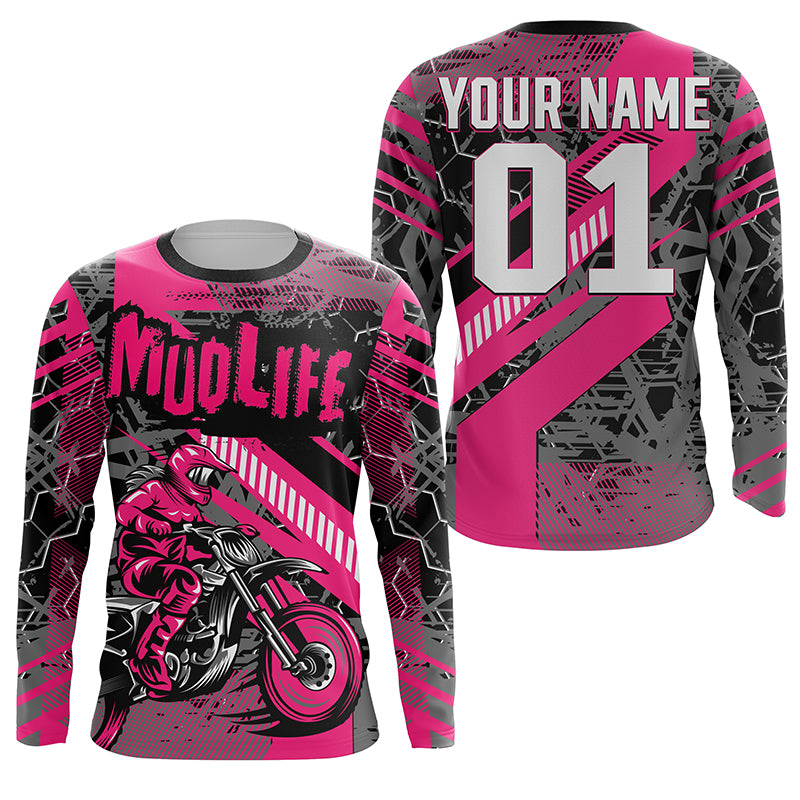 Mud Life Personalized Motocross Jersey UPF30+ Women Girls MX